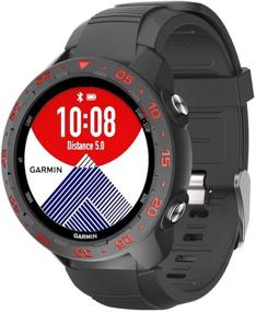 img 1 attached to Защитный чехол SIKAI из ТПУ для умных часов Garmin Forerunner 245, ударопрочный чехол против царапин для защиты экрана Garmin 245, легкий, многоцветный (черно-красный)