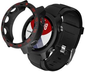 img 2 attached to Защитный чехол SIKAI из ТПУ для умных часов Garmin Forerunner 245, ударопрочный чехол против царапин для защиты экрана Garmin 245, легкий, многоцветный (черно-красный)