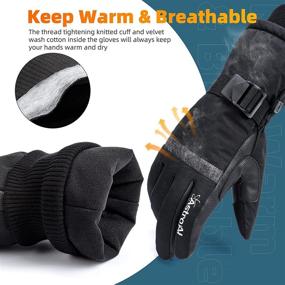 img 2 attached to 🧤 Stay Warm and Connected: AstroAI Ski Gloves for Men, Women, and Kids - Waterproof, Windproof Snowboard Snow Gloves with Touchscreen and Wrist Leashes for Hiking, Running, Driving, and Outdoor Work