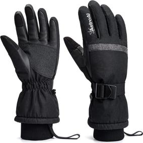 img 4 attached to 🧤 Stay Warm and Connected: AstroAI Ski Gloves for Men, Women, and Kids - Waterproof, Windproof Snowboard Snow Gloves with Touchscreen and Wrist Leashes for Hiking, Running, Driving, and Outdoor Work