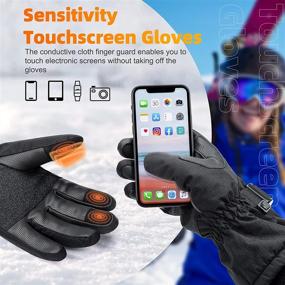 img 1 attached to 🧤 Stay Warm and Connected: AstroAI Ski Gloves for Men, Women, and Kids - Waterproof, Windproof Snowboard Snow Gloves with Touchscreen and Wrist Leashes for Hiking, Running, Driving, and Outdoor Work