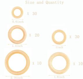 img 3 attached to Fantasyon 100 PCS Natural Wood Rings Set - Unfinished Smooth 🔮 Macrame Wooden Rings, Assorted Sizes for DIY Crafts, Ring Pendants and Jewelry Making