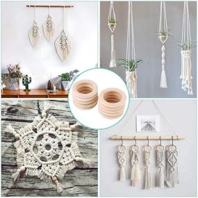 img 1 attached to Fantasyon 100 PCS Natural Wood Rings Set - Unfinished Smooth 🔮 Macrame Wooden Rings, Assorted Sizes for DIY Crafts, Ring Pendants and Jewelry Making