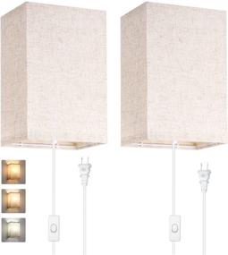 img 2 attached to AVV Modern Wall Sconces: Elegant 8W Wall Lamp with 3 Color Temperature Bulbs, Plug-in Design, On/Off Switch - Ideal for Bedroom Décor (2 Pack)