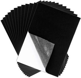 img 4 attached to 🖤 Black Adhesive Felt Sheet, Shynek 12-Pack Sticky Back Craft Felt Fabric for Art and Crafts Making