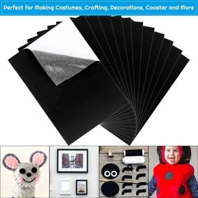 img 1 attached to 🖤 Black Adhesive Felt Sheet, Shynek 12-Pack Sticky Back Craft Felt Fabric for Art and Crafts Making