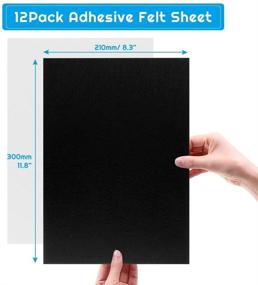 img 2 attached to 🖤 Black Adhesive Felt Sheet, Shynek 12-Pack Sticky Back Craft Felt Fabric for Art and Crafts Making