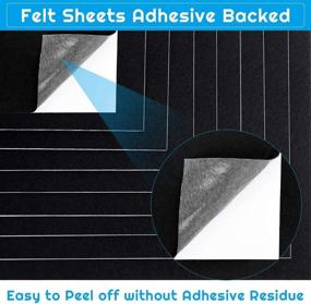 img 3 attached to 🖤 Black Adhesive Felt Sheet, Shynek 12-Pack Sticky Back Craft Felt Fabric for Art and Crafts Making