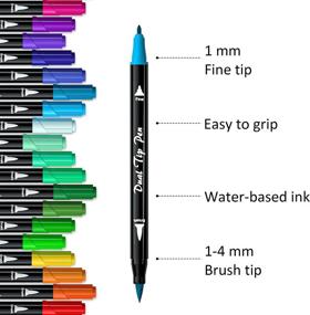 img 2 attached to Набор маркеров для искусства Lelix 30 Dual Tips Brush Pens, книги для раскрашивания, рисования, каллиграфии, ведения дневника и оформления для взрослых и детей, тонкие и кистевые маркеры.