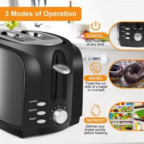 img 1 attached to 🍞 Premium Stainless Steel Toaster: 2 Slice, Extra Wide Slots, 7 Shade Settings - Defrost/Reheat/Cancel - Auto Shut-off - Removable Crumb Tray