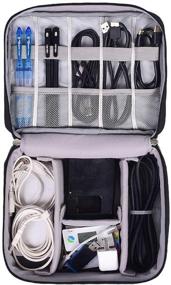 img 3 attached to 2-Layer Black Travel Cable Organizer for Electronic Accessories - Charger, USB, SD Card, Phone - Universal Electronics Cases for Cables