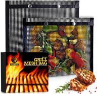 must-have bbq mesh grill bags - reusable grilling pouches for all grills & smokers - set of 2 logo