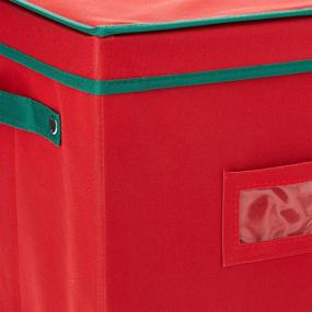 img 2 attached to 🎄 Efficient Elf Stor Ornament Storage: 64 Ball Capacity Chest with Dividers in Red