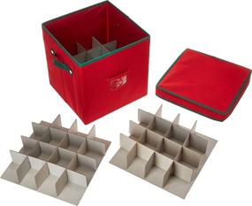 img 3 attached to 🎄 Efficient Elf Stor Ornament Storage: 64 Ball Capacity Chest with Dividers in Red