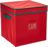 🎄 efficient elf stor ornament storage: 64 ball capacity chest with dividers in red logo
