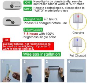 img 1 attached to 🔌 Convenient and Versatile: Wireless Under Cabinet Lighting 5 Pack with Remote and Touch Control