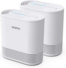img 4 attached to 🏡 2 Pack RENPHO Air Purifier for Home Bedroom Allergies and Pets Hair, H13 True HEPA Filter, 99.97% Odor, Smoke, Mold, Pollen, Dust Elimination with Advanced 3-Stage Filtration System
