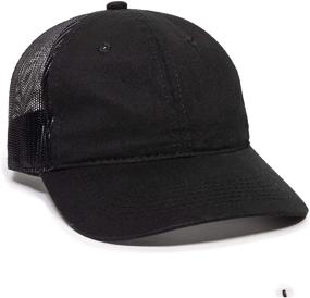 img 4 attached to 🧢 Garment Washed Meshback Cap by Outdoor Cap