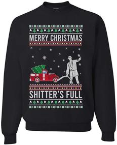 img 4 attached to Christmas Shitters Vacation Crewneck Sweatshirt Men's Clothing and Active