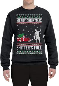 img 2 attached to Christmas Shitters Vacation Crewneck Sweatshirt Men's Clothing and Active