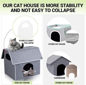 img 3 attached to 🏠 MIU COLOR Outdoor Cat House Weatherproof: Comfortable Shelter for Indoor and Outdoor Cats, Easy Assembly - 18x16x14 Inch