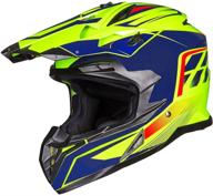 ilm adult atv motocross off-road street dirt bike full face motorcycle helmet dot approved dual sports suits men women(s yellow blue) logo