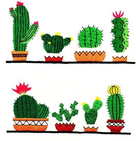 img 1 attached to 🌵 HAND U JOURNEY Embroidery Stitch Starter Kit, DIY Beginners Needlepoint Kits - Cactus Design (7.9”x12.7” Printed Patterns Fabric) for Adults Hobbies (Hoop Not Included)