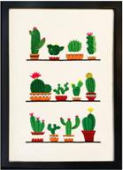 🌵 hand u journey embroidery stitch starter kit, diy beginners needlepoint kits - cactus design (7.9”x12.7” printed patterns fabric) for adults hobbies (hoop not included) logo