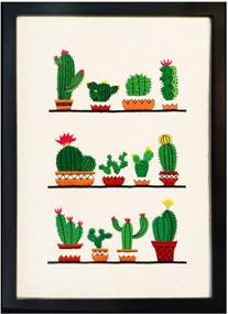 img 4 attached to 🌵 HAND U JOURNEY Embroidery Stitch Starter Kit, DIY Beginners Needlepoint Kits - Cactus Design (7.9”x12.7” Printed Patterns Fabric) for Adults Hobbies (Hoop Not Included)