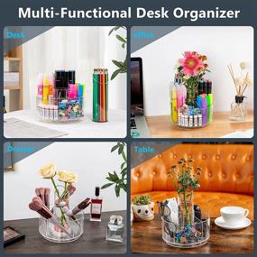 img 1 attached to MO HAPPY Acrylic Pen Holder Vase and Pencil Holder Combo, 360-Degree Rotating Pen Organizer, Holds 440+ Pens, Crayons, Markers, Paint Brushes, Enhance Office Decor Desktop Organizer...