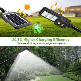 img 2 attached to 🌞 LEDMO 300W Solar Street Lights Outdoor Dusk to Dawn Flood Lighting with Motion Sensor and Remote Control - 396 LEDs, 12000 Lumens, New Lithium Battery, Auto On/Off - Ideal for Solar Parking Lot Lights