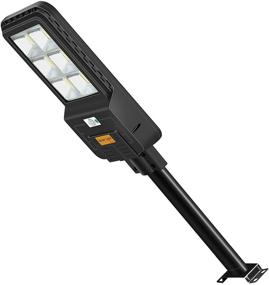 img 4 attached to 🌞 LEDMO 300W Solar Street Lights Outdoor Dusk to Dawn Flood Lighting with Motion Sensor and Remote Control - 396 LEDs, 12000 Lumens, New Lithium Battery, Auto On/Off - Ideal for Solar Parking Lot Lights