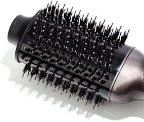 img 1 attached to 💨 Almost Famous Swept Away 2-in-1 Volumizing Hair Dryer Blowout Brush: Professional Beauty Tool for All Hair Types, Curling and Straightening, Soft Case Included - Charcoal