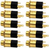 🔌 high-quality nine to nine 3.5mm stereo jack panel mount connector pack of 10 - gold plated for optimal sound experience logo