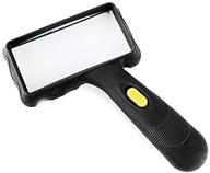 enhanced home-organizer tech oversized rectangular 2x ultra bright handheld led magnifier: ideal reading magnifying glass lens for seniors, low vision, books, magazines, newspapers, maps and more logo