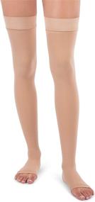 img 4 attached to 🧦 Jomi Compression Thigh High Collection, 30-40mmHg Premiere Open Toe - X-Large, Beige