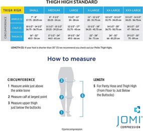 img 1 attached to 🧦 Jomi Compression Thigh High Collection, 30-40mmHg Premiere Open Toe - X-Large, Beige