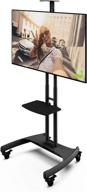 📺 kanto mtm65pl height adjustable mobile tv stand for 37-inch to 65-inch tvs, supports up to 80 lb, integrated cable management - adjustable shelf included logo