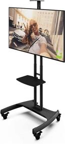 img 4 attached to 📺 Kanto MTM65PL Height Adjustable Mobile TV Stand for 37-inch to 65-inch TVs, Supports up to 80 lb, Integrated Cable Management - Adjustable Shelf Included