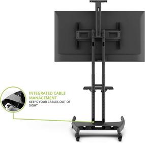 img 1 attached to 📺 Kanto MTM65PL Height Adjustable Mobile TV Stand for 37-inch to 65-inch TVs, Supports up to 80 lb, Integrated Cable Management - Adjustable Shelf Included