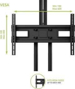 img 3 attached to 📺 Kanto MTM65PL Height Adjustable Mobile TV Stand for 37-inch to 65-inch TVs, Supports up to 80 lb, Integrated Cable Management - Adjustable Shelf Included