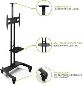 img 2 attached to 📺 Kanto MTM65PL Height Adjustable Mobile TV Stand for 37-inch to 65-inch TVs, Supports up to 80 lb, Integrated Cable Management - Adjustable Shelf Included