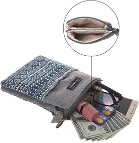 img 3 attached to 📱 Маленькая сумочка для мобильного телефона - женский холщовый кошелек-перешейник для телефона.
