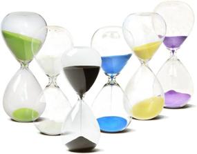 img 1 attached to ⏳ HoveBeaty Hourglass Set for Time Management - 15 Minutes, Hand-Blown Glass Construction, Durable & Stylish (Black)