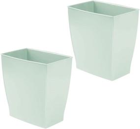 img 4 attached to 🗑️ mDesign Plastic Rectangular Small 2 Gallon Trash Can - Wastebasket, Garbage Container Bin for Bathroom, Bedroom, Kitchen, Home Office, and Kids Room, Holds Waste and Recycling - 2 Pack - Mint Green