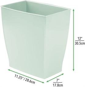 img 1 attached to 🗑️ mDesign Plastic Rectangular Small 2 Gallon Trash Can - Wastebasket, Garbage Container Bin for Bathroom, Bedroom, Kitchen, Home Office, and Kids Room, Holds Waste and Recycling - 2 Pack - Mint Green