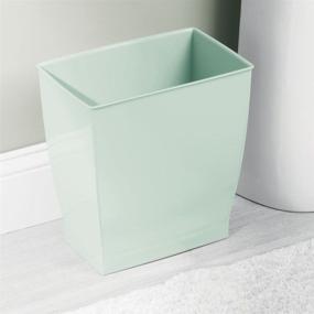 img 2 attached to 🗑️ mDesign Plastic Rectangular Small 2 Gallon Trash Can - Wastebasket, Garbage Container Bin for Bathroom, Bedroom, Kitchen, Home Office, and Kids Room, Holds Waste and Recycling - 2 Pack - Mint Green