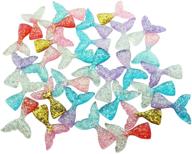 🧜 colorful tegg mermaid fish tail pendant - 30pcs, 6 colors resin cabochons for diy crafts & scrapbooking logo