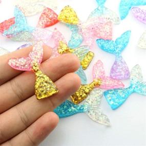 img 1 attached to 🧜 Colorful Tegg Mermaid Fish Tail Pendant - 30PCS, 6 Colors Resin Cabochons for DIY Crafts & Scrapbooking