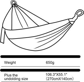 img 1 attached to Lightweight Portable Parachute Nylon Double & Single Camping Hammock Set for Indoor and Outdoor Activities